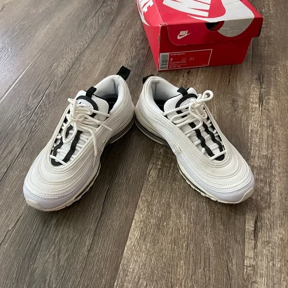 Nike Air Max 97 Summit White Black Sneakers Tennis Shoe 7 6.5 - Picture 7 of 10